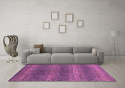 Machine Washable Abstract Purple Modern Area Rugs in a Living Room, wshabs1561pur