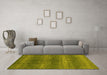 Machine Washable Abstract Yellow Modern Rug in a Living Room, wshabs1561yw