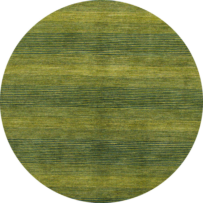 Round Machine Washable Abstract Army Green Rug, wshabs1561