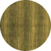 Round Abstract Brown Modern Rug, abs1561brn