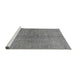 Sideview of Machine Washable Abstract Gray Modern Rug, wshabs1562gry