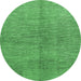 Round Abstract Emerald Green Modern Rug, abs1562emgrn