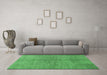 Machine Washable Abstract Emerald Green Modern Area Rugs in a Living Room,, wshabs1562emgrn