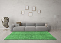 Machine Washable Abstract Emerald Green Modern Rug, wshabs1562emgrn