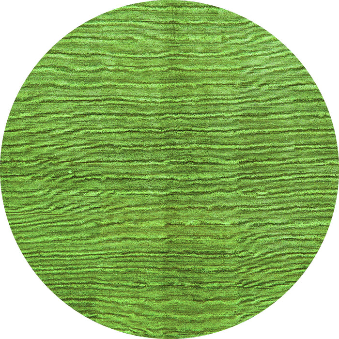Round Machine Washable Abstract Green Modern Area Rugs, wshabs1562grn