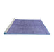 Sideview of Machine Washable Abstract Blue Modern Rug, wshabs1562blu