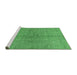 Sideview of Machine Washable Abstract Emerald Green Modern Area Rugs, wshabs1562emgrn