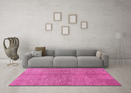 Machine Washable Abstract Pink Modern Rug in a Living Room, wshabs1562pnk