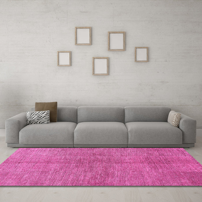 Machine Washable Abstract Pink Modern Rug in a Living Room, wshabs1562pnk