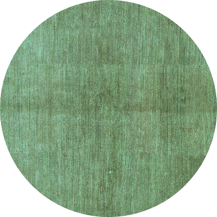 Round Abstract Turquoise Modern Rug, abs1562turq