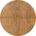 Round Abstract Brown Modern Rug, abs1562brn