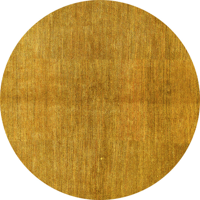 Round Machine Washable Abstract Yellow Modern Rug, wshabs1562yw