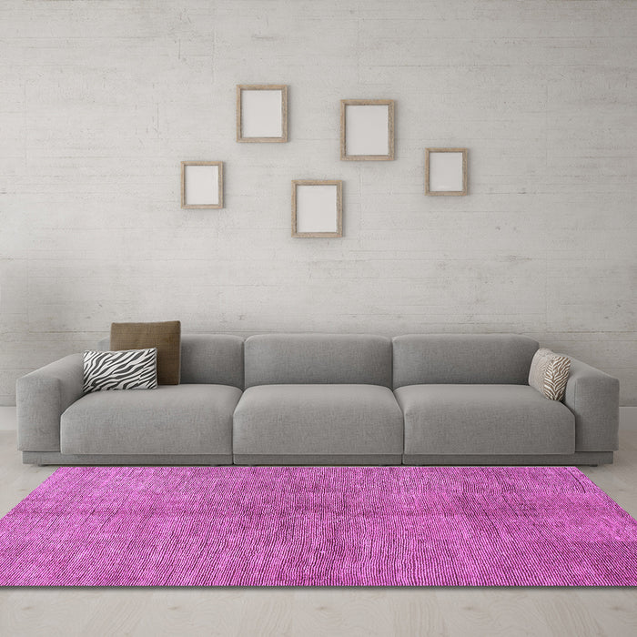 Machine Washable Abstract Purple Modern Area Rugs in a Living Room, wshabs1562pur