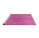 Sideview of Machine Washable Abstract Pink Modern Rug, wshabs1562pnk