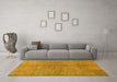 Machine Washable Abstract Yellow Modern Rug in a Living Room, wshabs1562yw