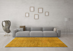 Machine Washable Abstract Yellow Modern Rug in a Living Room, wshabs1562yw