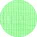 Round Solid Emerald Green Modern Rug, abs1563emgrn