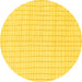 Round Solid Yellow Modern Rug, abs1563yw