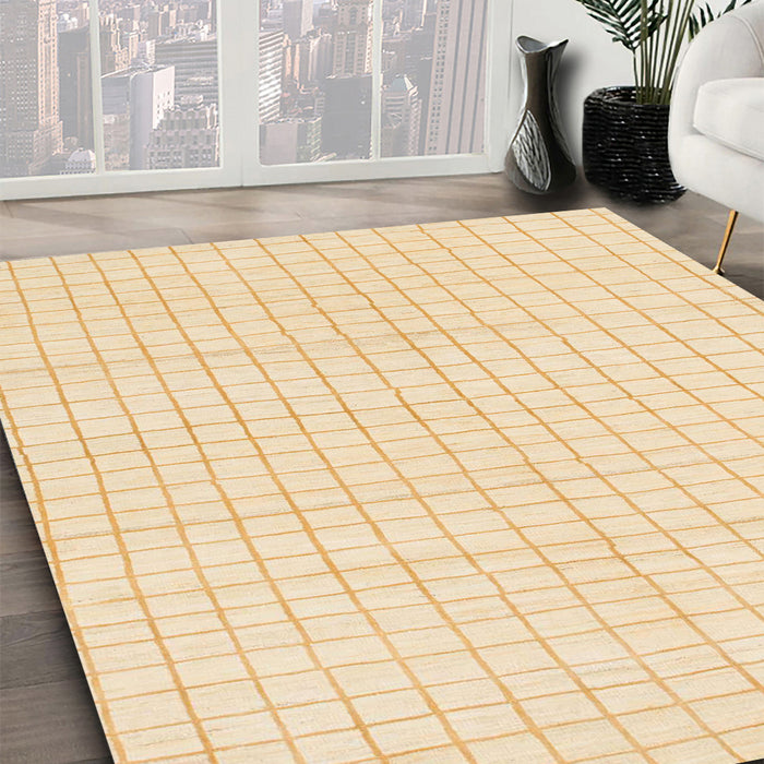 Abstract Khaki Gold Solid Rug in Family Room, abs1563