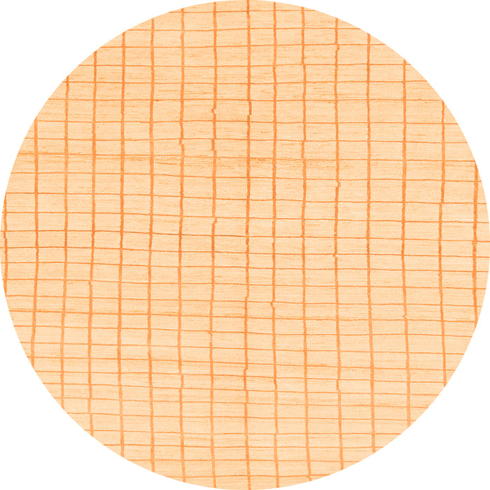 Round Machine Washable Solid Orange Modern Area Rugs, wshabs1563org
