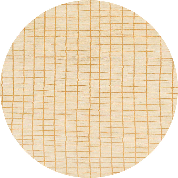 Round Machine Washable Abstract Khaki Gold Rug, wshabs1563