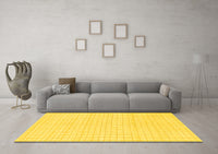 Machine Washable Solid Yellow Modern Rug, wshabs1563yw