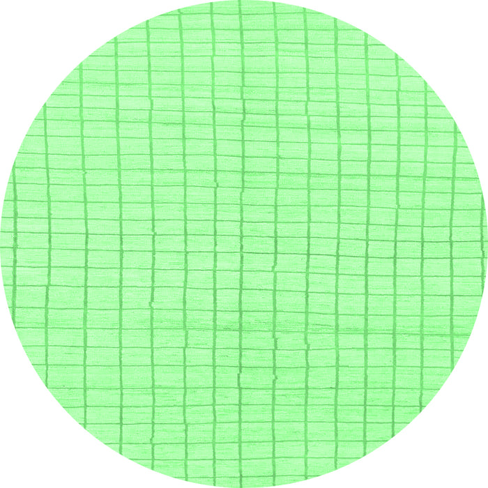 Round Machine Washable Solid Emerald Green Modern Area Rugs, wshabs1563emgrn