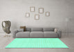 Machine Washable Solid Turquoise Modern Area Rugs in a Living Room,, wshabs1563turq