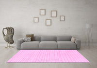 Machine Washable Solid Pink Modern Rug, wshabs1563pnk