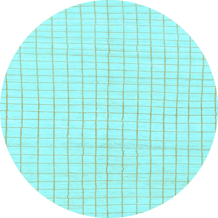 Round Machine Washable Solid Light Blue Modern Rug, wshabs1563lblu