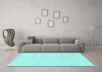 Machine Washable Solid Light Blue Modern Rug, wshabs1563lblu