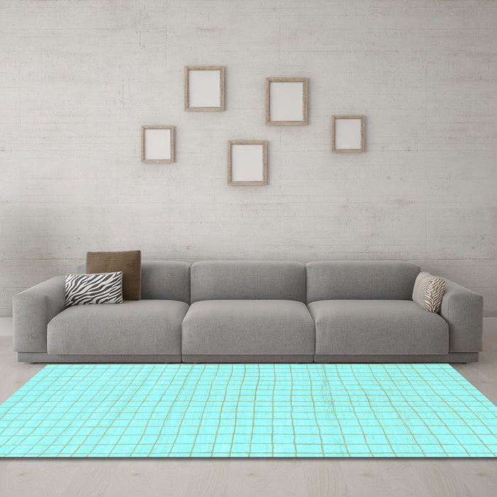 Machine Washable Solid Light Blue Modern Rug in a Living Room, wshabs1563lblu