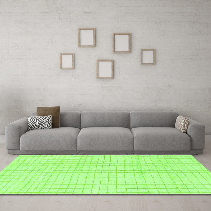 Machine Washable Solid Green Modern Area Rugs in a Living Room,, wshabs1563grn