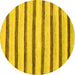 Round Solid Yellow Modern Rug, abs1564yw