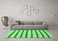 Machine Washable Solid Emerald Green Modern Rug, wshabs1564emgrn