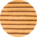 Round Machine Washable Solid Orange Modern Area Rugs, wshabs1564org