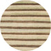 Round Abstract Brown Solid Rug, abs1564