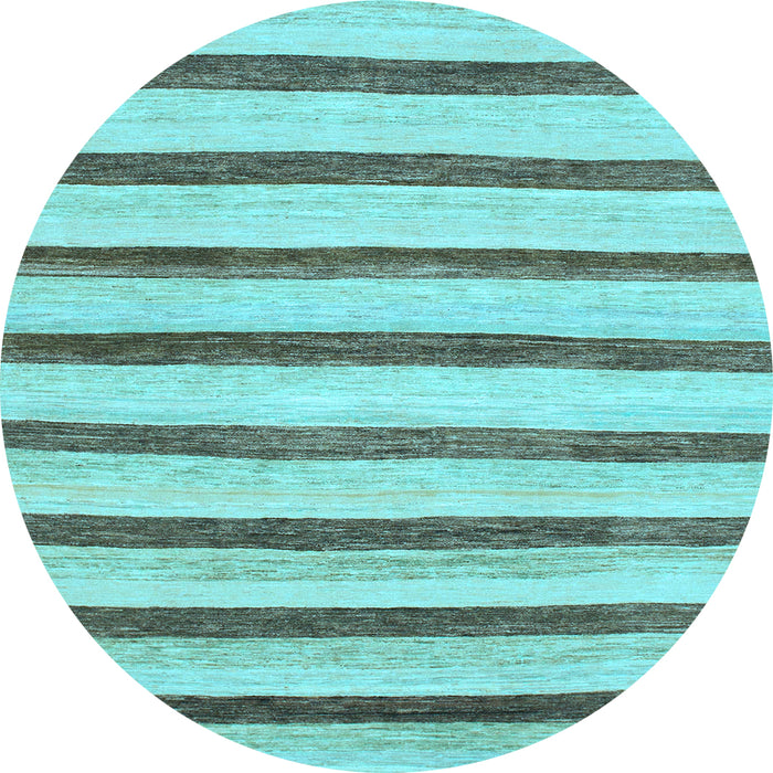 Round Machine Washable Solid Light Blue Modern Rug, wshabs1564lblu