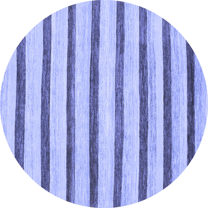 Round Machine Washable Solid Blue Modern Rug, wshabs1564blu
