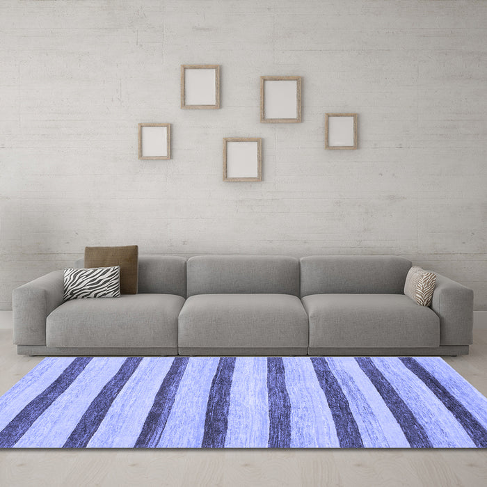 Machine Washable Solid Blue Modern Rug in a Living Room, wshabs1564blu