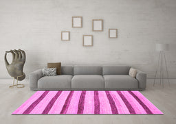 Machine Washable Solid Pink Modern Rug in a Living Room, wshabs1564pnk