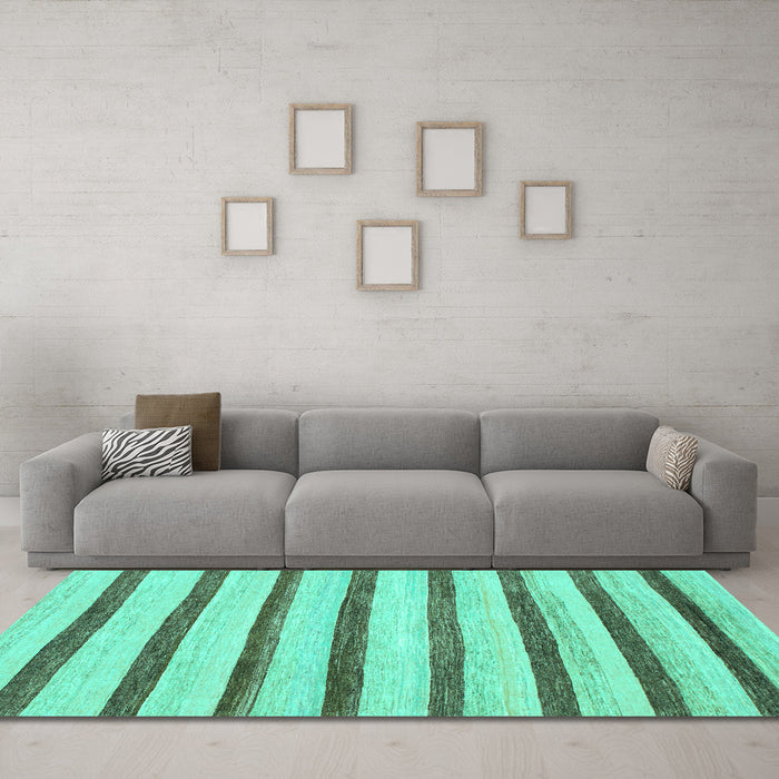 Machine Washable Solid Turquoise Modern Area Rugs in a Living Room,, wshabs1564turq