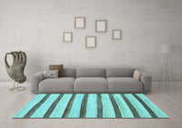 Machine Washable Solid Light Blue Modern Rug, wshabs1564lblu