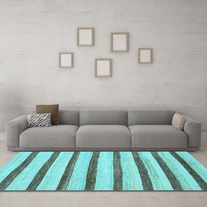 Machine Washable Solid Light Blue Modern Rug in a Living Room, wshabs1564lblu