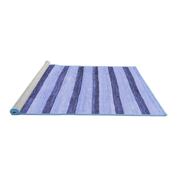Sideview of Machine Washable Solid Blue Modern Rug, wshabs1564blu