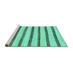 Sideview of Machine Washable Solid Turquoise Modern Area Rugs, wshabs1564turq