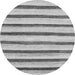 Round Machine Washable Solid Gray Modern Rug, wshabs1564gry