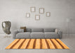 Machine Washable Solid Orange Modern Area Rugs in a Living Room, wshabs1564org