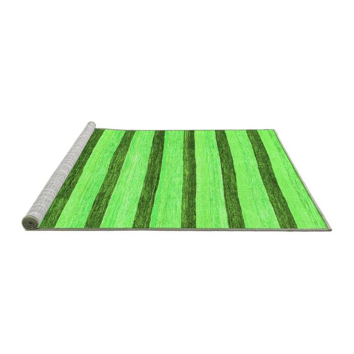 Sideview of Machine Washable Solid Green Modern Area Rugs, wshabs1564grn