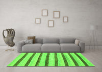 Machine Washable Solid Green Modern Rug, wshabs1564grn